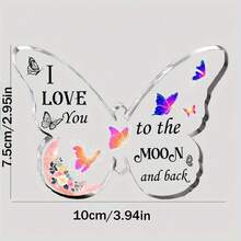 1 Acrylic Butterfly Desktop Ornament, Perfect For New Year And Valentine's Day, Conveying Romantic Floral Messages Of Affection, Valentine's Day Gift, Valentine's Day Decoration - White - View 6