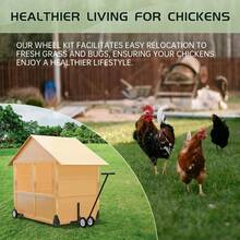 Chicken Coops Wheels Kit - Portable Poultry Tractor Mobilization Steel Chicken Coops Accessories - Set Of 6 Chicken Run Wheels-Chicken Cage Not Included-Patent Pending - 均碼 - 查看 4