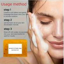 20pcs Lemon Turmeric Kojic Soap,Natural Handmade Soap,Turmeric Soaps Bar For Face And Body, Smooth Skin Tumeric Soapes,Deep Cleansing Soaps For Men & Women - 黃色 - 查看 7