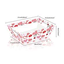4pcs Heart, Lips Themed Gift Box, Paper Basket Tray, Suitable For Valentine's Day/Wedding/Easter/Party - Multicolor - View 4
