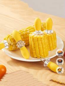 8/4/2/1pc Stainless Steel Corn Fork, Multifunctional Grilling Needle, Barbecue Skewer, Fruit Fork, Home Corn, Picnic Camping Essential, Easy To Clean, Store And Carry, Simple And Practical