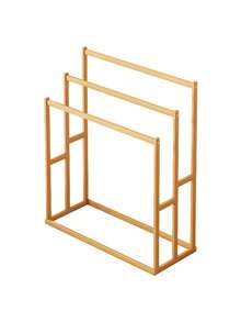 Modern Wooden Freestanding Bathroom Towel Rack - Space-Saving Floor-Standing Towel Storage Rack With Multiple Shelves, Light Brown And Brown, Ideal For Home Use, Bathroom Storage Solution | Minimalist Design | Wooden Frame, Bathroom Storage Rack And Shelving, Towel Rack - Multicolor - View 10