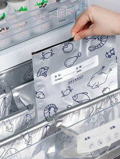 30pcs Aluminum Foil Fresh Keeping Sealed Bags, Two Kinds Of Packaging Are Shipped Randomly,Reusable Fridge Food Freezer Storage Bags 10pcs Anti-Bacterial Aluminum Foil Food Storage Bags, Airtight Ziplock Sealing Reusable Fridge Freezer Pouches