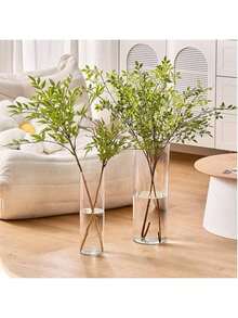 亚克力花瓶，高透明度直筒亚克力材质，可用作花瓶和鱼缸，家居厨房婚礼装饰摆件，不易碎塑料花瓶 - 無色 - 查看 4