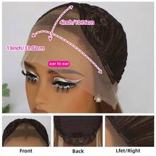 Stunning Brown MIxed Blonde Hair Synthetic Lace Front Wigs For Women 26 Inch Pre Plucked Long Straight Hair Wigs 13X4 HD Lace Wigs Glueless Heat Resistant Halloween Wigs Long Silky Straight For Daily Christmas Party Cosplay Use - Piano Color - View 9