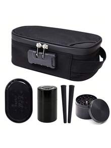 Gift Set - Odor-Proof Bag, Includes 2 Smoking Tubes, Metal Ashtray, 4-Layer Grinder, Vacuum Storage Jar, Odor-Proof Bag With Password Lock, 3 Color Options, Suitable For Parties, Gatherings And Daily Use, Great Gift For Valentine's Day - Multicolor - View 12
