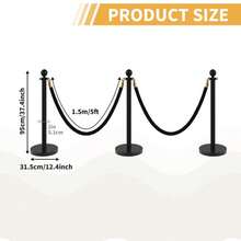 6-Pack Crowd Control Stanchions With 4 Velvet Ropes & 26FT Red Carpet Set,Rope & Stable Base Safety Barriers For Hotel, Theater, Event & Party - black 8pcs - 查看 6