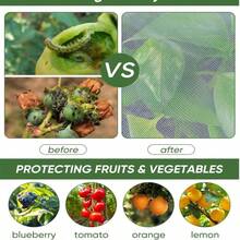 [Bolsa de red de PP blanca] Bolsa de red de protección de plantas de PP blanco resistente | Barrera multiusos contra pájaros e insectos, adecuada para árboles, verduras, fresas, uvas | Diseño con cordón de tracción