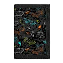 1pc Children/Teenager's Canvas Trifold Wallet, Made Of Polyester, Game Pattern, Hook And Loop Closure, Suitable For Daily Use And Holiday Gifts