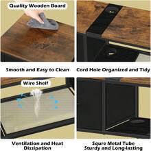 Smusei Floating TV Stand Wall Mounted TV Console Modern Floating Entertainment Center TV Shelf Cabinet With Drawers For Under TV Storage, Living Room, Bedroom, Rustic Brown And Black - 預設 - 查看 4