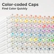 Ohuhu Pastel Markers Alcohol Based -96 Pastel Colors Of Sweetness & Blossoming - Double Tipped Art Alcohol Markers For Artist Adults' Coloring Illustration - Brush & Fine - Honolulu B - 彩色 - 查看 3