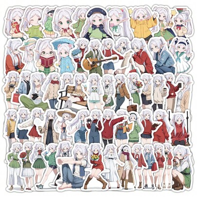 102 piezas <Frieren: talla grande allá del final del viaje> Pegatinas, Pegatinas de Frieren, Pegatinas de dibujos animados de anime, Pegatinas de chica chibis, Pegatinas de anime lindas, Pegatinas decorativas de scrapbooking DIY, Paquetes de pegatinas, Regalo de cumpleaños, Regalo de Navidad, Recuerdos de fiesta