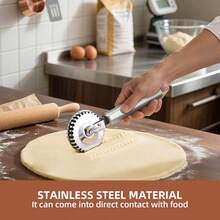 Dụng cụ cán bột đa năng bằng thép không gỉ dùng để nhào bột làm bánh, bao bì bánh ngọt, bánh empanada, mì Ý, bánh bao. - Bạc - Xem 9