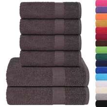 vidaXL 6-Teiliges Handtuch-Set In Anthrazit, 360 G/M², 100% Baumwolle - Grey - View 2