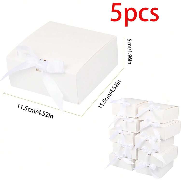 Caixa de presente com tampa, tamanho 1/5, branca, 27 x 20 x 8 cm, ideal para convites de madrinhas, com fita branca. Perfeita para presentes de casamento, aniversário, festas, decoração, Dia dos Namorados e para noivas. - Branco - Ver 15