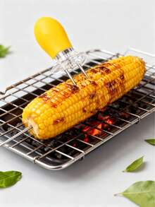 8/4/2/1pc Stainless Steel Corn Fork, Multifunctional Grilling Needle, Barbecue Skewer, Fruit Fork, Home Corn, Picnic Camping Essential, Easy To Clean, Store And Carry, Simple And Practical