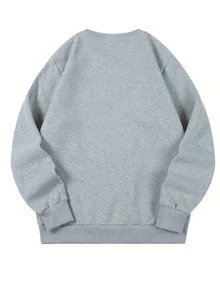 Hombre004 Parte superior de ropa para casa, cómoda y abrigada Sudadera de cuello redondo de moda,top deportivo y jersey informal con envío local desde México - Gris - Ver 2