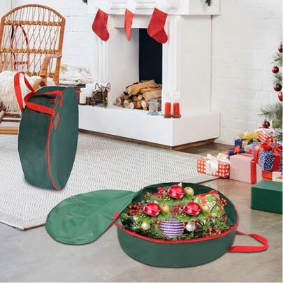 Christmas Tree Storage Bag, Waterproof Christmas Tree Storage Bag, Moth-Proof Christmas Holiday Dust-Proof Storage Bag, Wreath