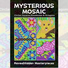 GDTME 24 Pages Mysterious Mosaic Pixel Art Coloring Book For Adults: Double-Sided Printing, Pixel Art Coloring Book To Help You Relax And Improve Focus - Includes Square, Circle And Triangle Patterns, Size: 8.26x11.69 Inches - Mosaic Grid Painting 03 - View 12
