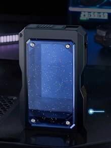 1pc 20-Slot Black Cigarette Case With Sliding Cover - Durable Medium Plastic Design, Versatile - Perfect Birthday Or Business Gift For Men, Men's Present | Modern Cigarette Holder | Visible Content Design