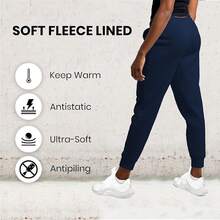 Common 3 Pack Sweatpants Women - Womens Sweatpants With Pockets, Fleece Womens Joggers, Yoga Pants (Available In Plus) - 黑色 / 海軍藍 / 淺灰色 - 查看 4