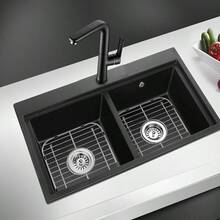 Kitchen SinksRejilla de fregadero de cocina de acero inoxidable protectores de fregadero de 13 x 11.6 x 1.2 pulgadas con orificio de drenaje central estante para fregadero para parte inferior del fregaderoKitchen Sinks - plateado - Ver 4