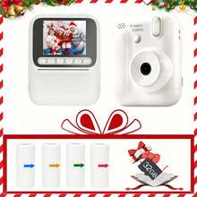 Christmas Limited Edition,Kids Camera Instant Print, Selfie Digital Camera For Kids With 4 Print Paper , 16X Digital Zoom Cameras For Vlogging 2.4''IPS Screen Rechargeable Camera Photography Professional,1080P HD Kids Digital Camera With 4 Print Paper Nstant Print Toy IChristmas Birthday Gifts For Toddler And Teenagers Age 3-16 Purple