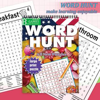 Circle Letters Word Hunt Book - Large Print Edition With Answers | Boost Logic & Memory With 36 Fun Brain Games For Elderly, Adults, Teens, Kids 3+ | Double-Sided Thick Paper, Black Spiral-Bound | Perfect Gift For Christmas, Halloween & Holidays