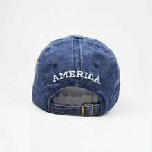 Classic American Flag Baseball Cap, Washed And Distressed Baseball Cap - Navy Blue - View 3