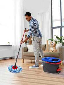 1/3 đầu lau xoay thay thế, phù hợp với cây lau nhà xoay, đầu lau có thể giặt và bền, sử dụng được cả khô và ướt, đầu lau bụi, dễ vệ sinh, dụng cụ vệ sinh, phụ kiện vệ sinh - Nhiều màu - Xem 10