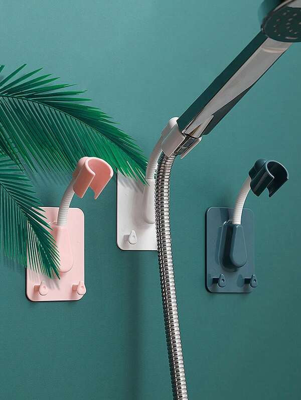 360° Rotating Shower Head Holder ABS Shower Head Holder, Adjustable Shower Nozzle Bracket With Double Hooks, Shower Bracket, Bathroom Accessories Durable Plastic & Metal Construction, Easy Installation For Modern Bathroom, Sleek Design, Sturdy Construction