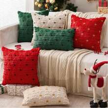 1 pieza Funda de almohada decorativa de árbol de Navidad, funda de almohada de lujo suave y esponjosa para dormitorio, sofá, Navidad, decoración del hogar de invierno