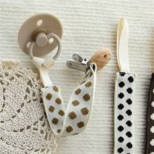 Polka Dot Pacifier Clip, Beechwood Clip Can Be Customized With Name, Pacifier Holder Chain - Multicolor - View 5