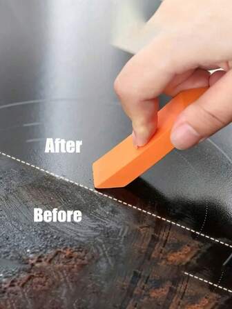 1pc/2pcs Acrylic Rust Removal Eraser, Stainless Steel Stain Remover, Portable Kitchen Cleaning Brush, Pot Cleaning Tool, Bathroom Mirror Wiper, Water Stain Toilet Cleaner, No Electricity Required, Non-Food Contact