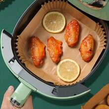 100pcs Disposable Square & Round Air Fryer Parchment Paper, Anti-Oil Paper For Baking, Cooking, Bbq Outdoor Activities Air Fryer Kitchen Air Fryer Liners Air Fryer Paper Airfryer Air Frier Back To School - 彩色 - 查看 1