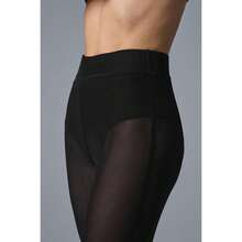 Alo Yoga Striped Mesh Tropical Nights Flare Pant - Black |  | Pilates Set - 黑色 - 查看 5
