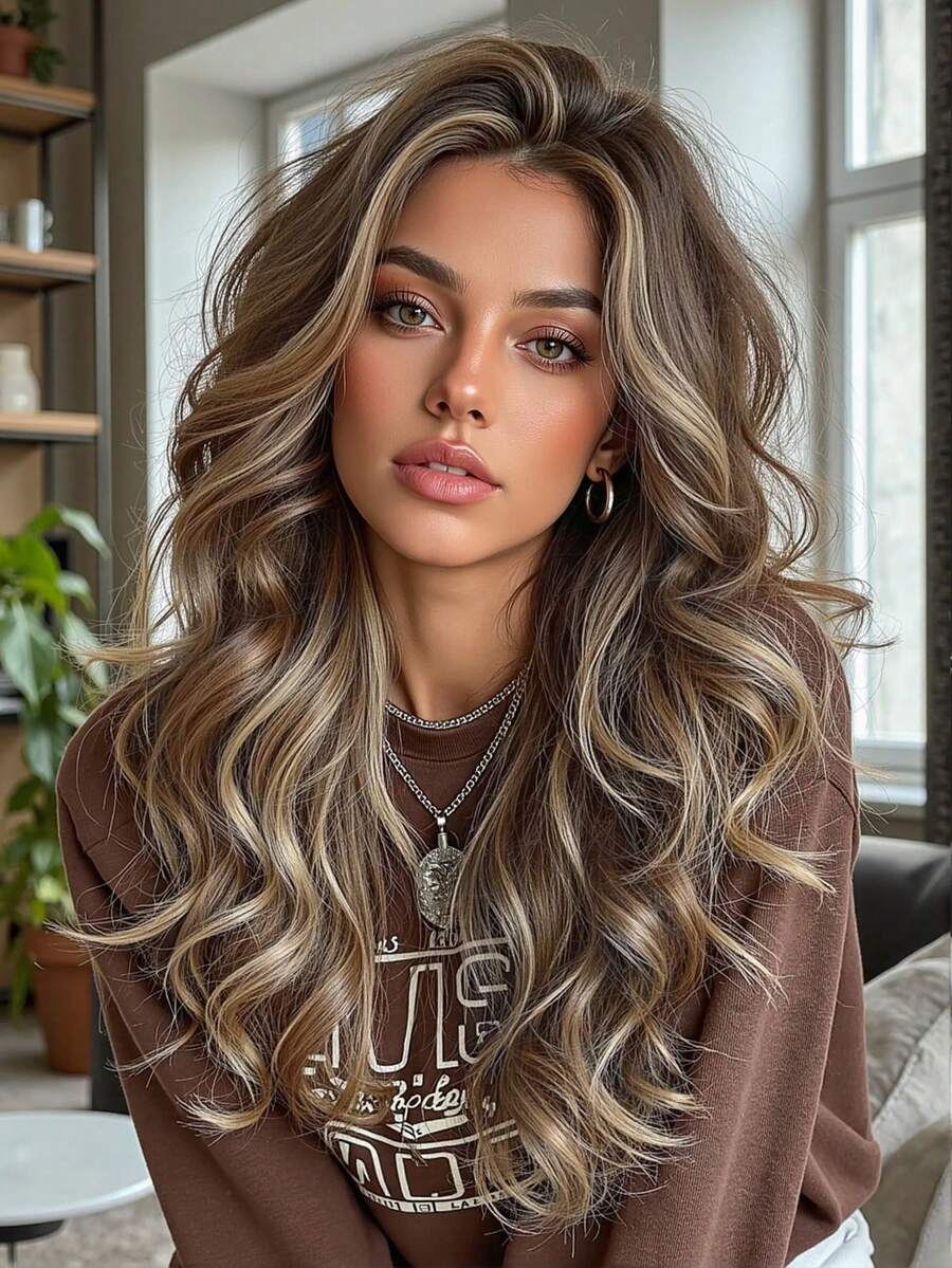 13*4 HD Lace Wig Fashion And Halloween Wacky 16-Inch Long Curly Hair 13*4 HD Lace Area Without Bangs Heat-Resistant Synthetic Hair,For Daily Wear, Parties, Halloween & Cosplay