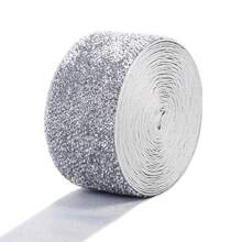 7-38mm 1 Roll Silver Gray Glitter Velvet Ribbon, Suitable For Christmas Gift Wrapping, Holiday Decoration, Colorful Onion Velvet Glitter Webbing - Silver Gray - View 8