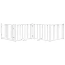 vidaXL 4-Tlg. Hundetor Mit Tür Faltbar Weiß 320 Cm Massivholz Tanne - Bianco - Visualizzare 3