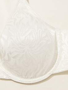Deyllo 前扣式深V钢圈文胸 - 时尚性感提花面料,宽肩带,露背设计,轻盈舒适,适合日常穿着的丰满身材塑形内衣 - 白色 - 查看 8