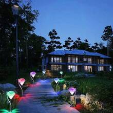 4-Pack Solar Diamond Path Light Strips With Flexible Pole - 8 Hours Of Lighting, Weather-Resistant Plastic With Nickel Batteries, IP44. Easy Semi-Recessed Installation For Gardens, Walkways, Patio Decoration, Outdoor Solar Lights, Garden Decor, Flashing Effect. - 亮光 - 查看 4