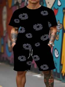 Foam Donut Printed Kapok Short-Sleeved Casual T-Shirt Cover For Men WomenNew Style - 黑色 - 查看 4