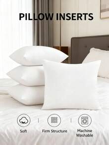 2个装硅胶填充装饰枕芯 – 30x50厘米（250克）/ 40x40厘米（290克）/ 45x45厘米（400克）/ 60x60厘米（710克） – 柔软Tela面料，持久耐用且卫生的填充物 – 土耳其制造 - 白色 - 查看 2