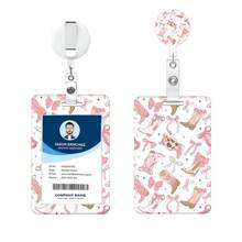 1pc (Badge Clip + Card Holder) Cute Bowknot Women ID Badge Reel, Retractable Badge Scroll With Clip, Easy Name Card Holder, Teacher/Medical Assistant Badge Reel, ID Card Protector, Vertical Business ID Card Holder, Gift For Office Workers, Nurses, Social Workers - Multicolor - View 10