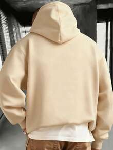 Plus Size Herren Kapuzenpullover Lässiger Straßen Hoodie Druckmuster - Schwarz - Übersicht 5