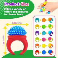 6pcs Silicone Textured Fidget Rings, Party Favor & Stress Relief Small Gift - Multicolor - View 5
