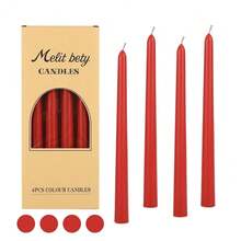 10 Inch RedTaper Candles,Set Of 4 Tapered Candle, Tall Candlesticks,Conical Stick Candles,Less,For Home Dinner, Party, Wedding, Halloween, Christmas (Red, 10inch){Inchcolor_nameinch:InchRedinch,Inchsize_nameinch:Inch10inchinch} - 紅色 - 查看 7