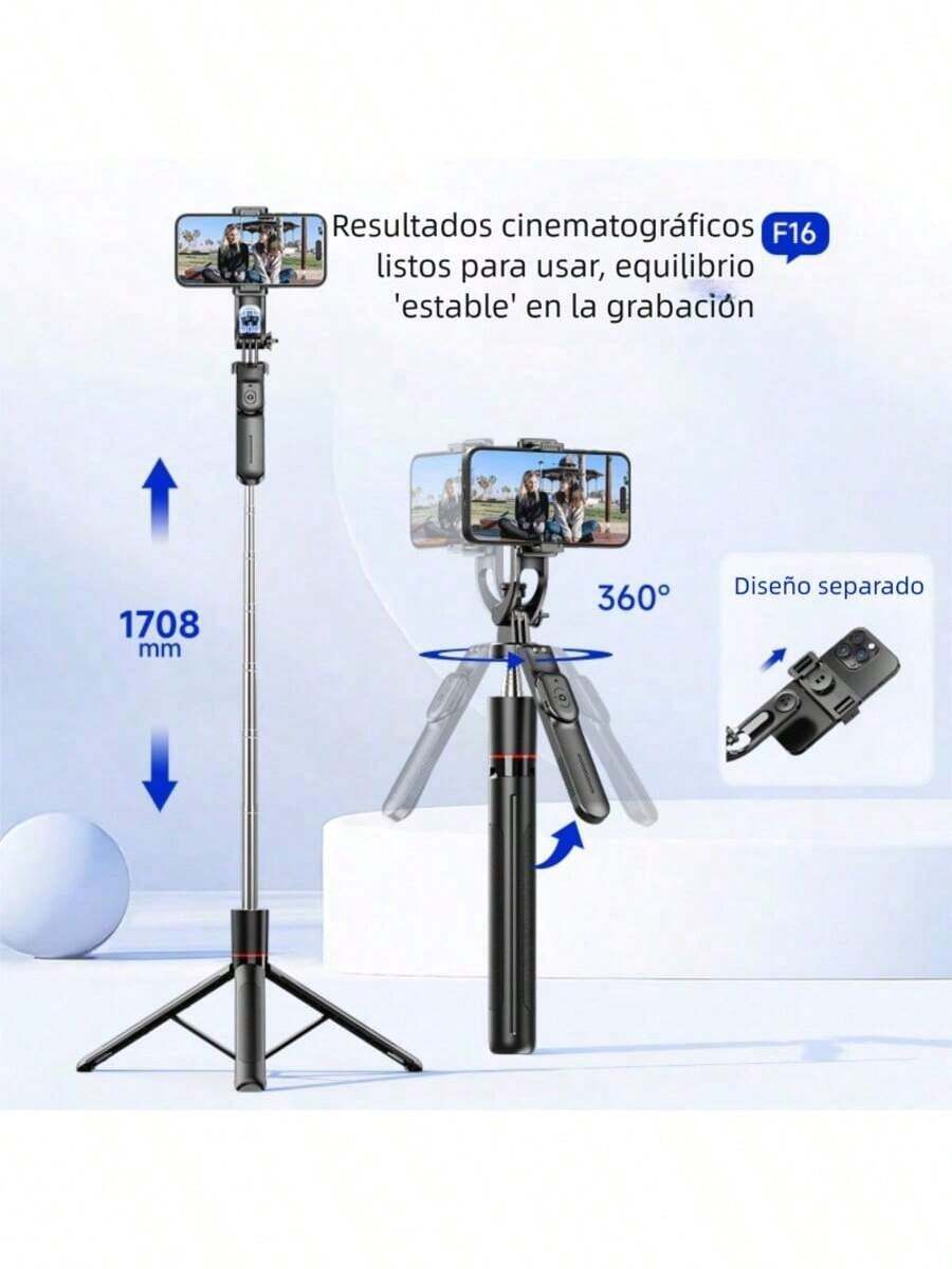 Selfiestick & Tripod Head - Black - View 1