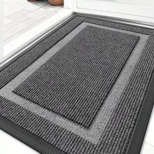 OLANLY - Tapete para puerta delantera para interiores y exteriores impermeable para todas las estaciones todo tipo de clima goma natural resistente resistente a la decoloración perfil bajo fácil - 295x17 - Ver 1