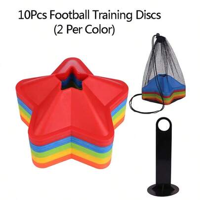 10 Stücke Fußball Trainingsscheiben, Fußball Geschicklichkeitskegel, Praxisfeldmarkierungen, geeignet für Erwachsenen Basketball Trainingsausrüstung